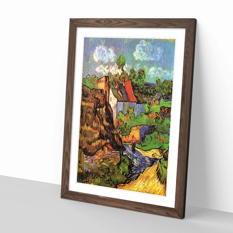 Houses Auvers by Vincent Van Gogh - Framed Print, Walnut
