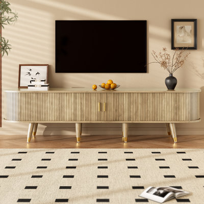 Meuble télé Truma de 69 po avec porte coulissante et rangement spacieux