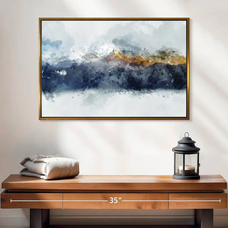 Bolan Mountain Range, 25" X 17", Floating Frame Gold