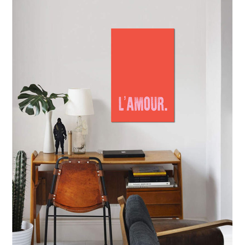 «L'Amour Red», impression sur toile, H 60 po x l 40po x P 1,5 po, Toile tendue, Pas de tapis