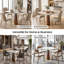 with Stainless Steel Base Dining Table