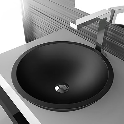 Maestro Bath 5.5'' Resin And Glass Circular Bathroom Sink