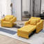 Fauteuil convertible Red Barrel Studio®, canapé-lit 3 en 1 avec dossier réglable, canapé-lit en lin avec 2 coussins, fauteuil simple multifonctionnel pour appartement, bureau (gris clair)-789842539