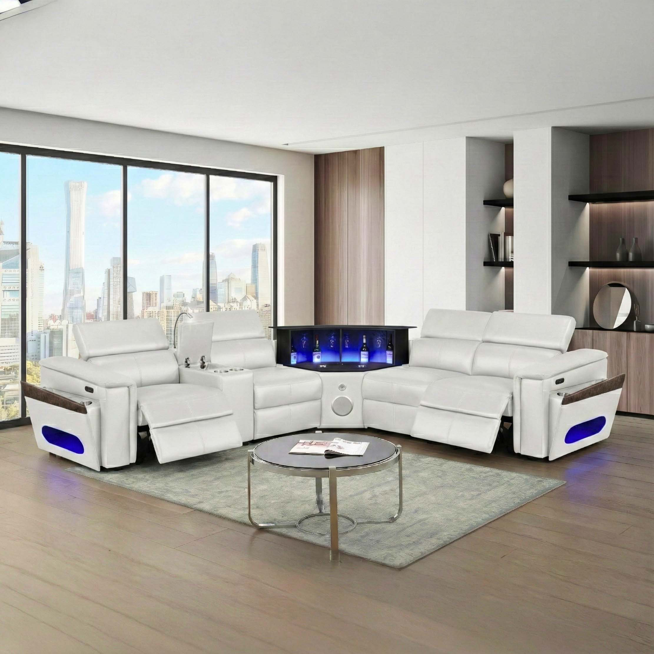 Wrought Studio Nova Modern Style Sectional with 1 Console (Reading ...