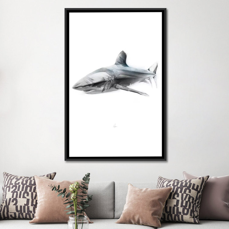 «Shark I», reproduction d'art sur toile tendue, H 40 po x l 26 po x P 1,5 po, Toile tendue, Pas de tapis