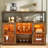 Asrf 47'' Wine Bar,Storage Buffet Cabinet Coffee Bar Cabinet For Liquor,Wine Cabinet With Racks with LEDs-1118037279