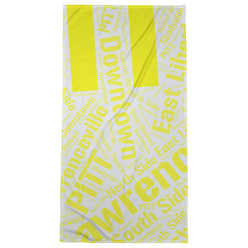 Bath Towel, Yellow, Microfiber, Pittsburgh