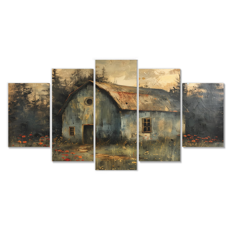 Ensemble de reproductions d'art murales grises et rouges