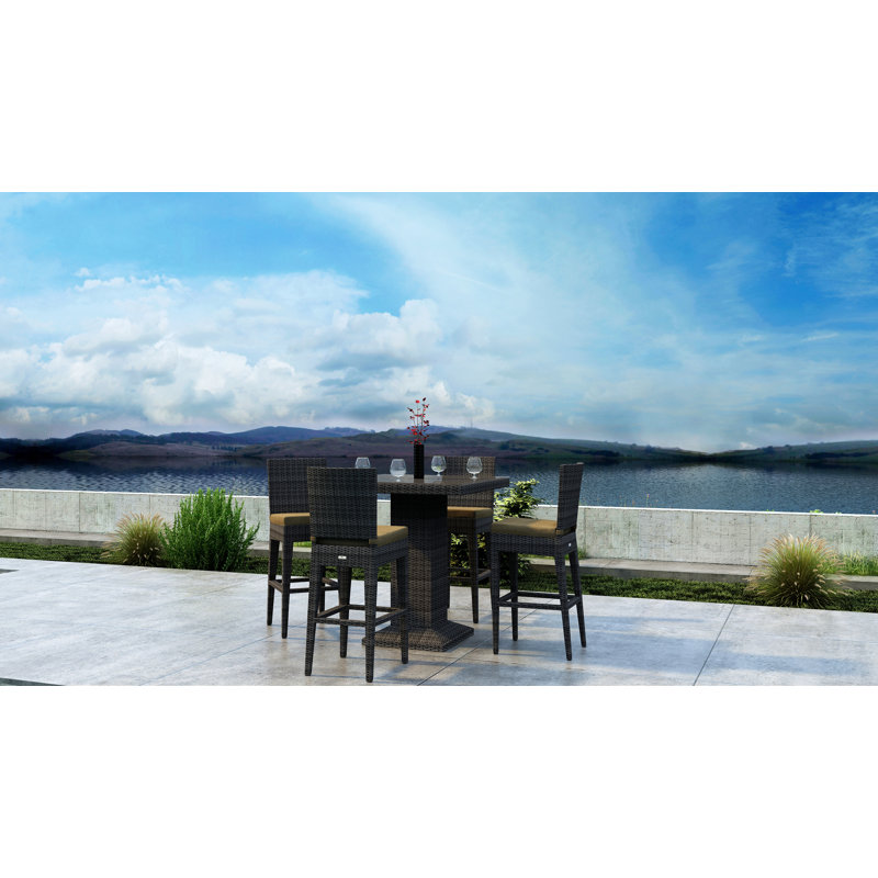 Ballu 4 - Person Patio Dining Set with Square Table, Canvas Heather Beige Sunbrella® Canvas