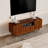 55.1" Brown Wood TV Stand With Drawer And Cabinet For 55" TV, Mid Century Modern Walnut Finish Entertainment Center TV Console With Solid Wood Feet For Living Room Study-515995865