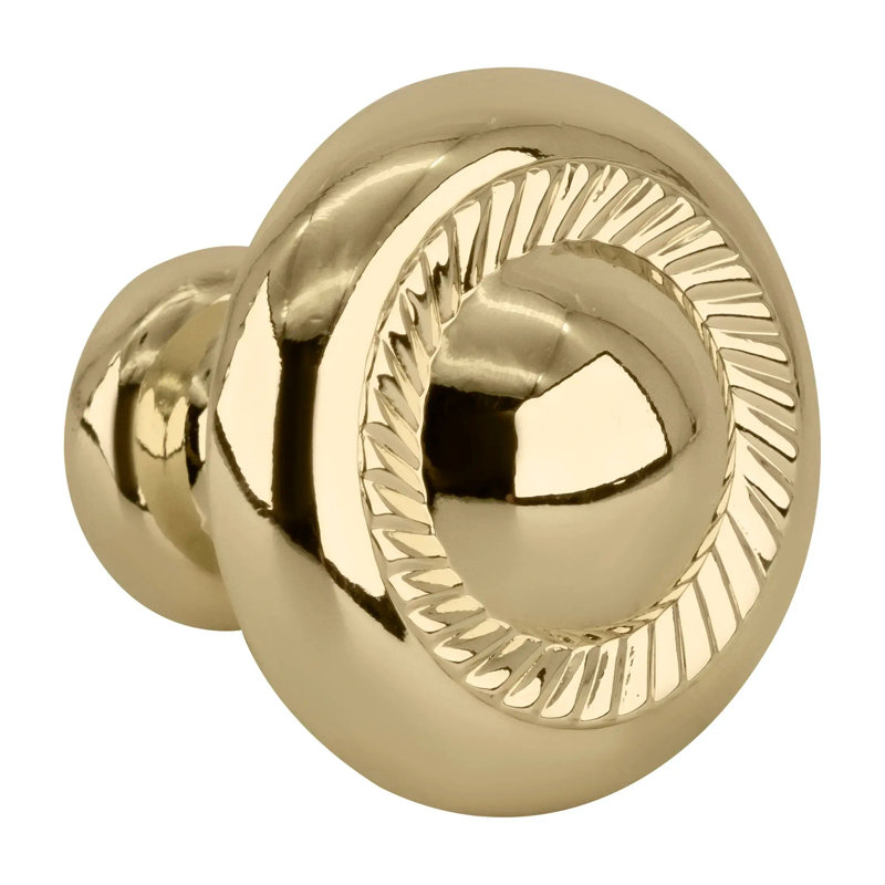 Bouton d'armoire champignon Brixwell BXB322035, diamètre de 1-1 / 4 po, projection de 1-3 / 16 po, zinc, finition laiton poli