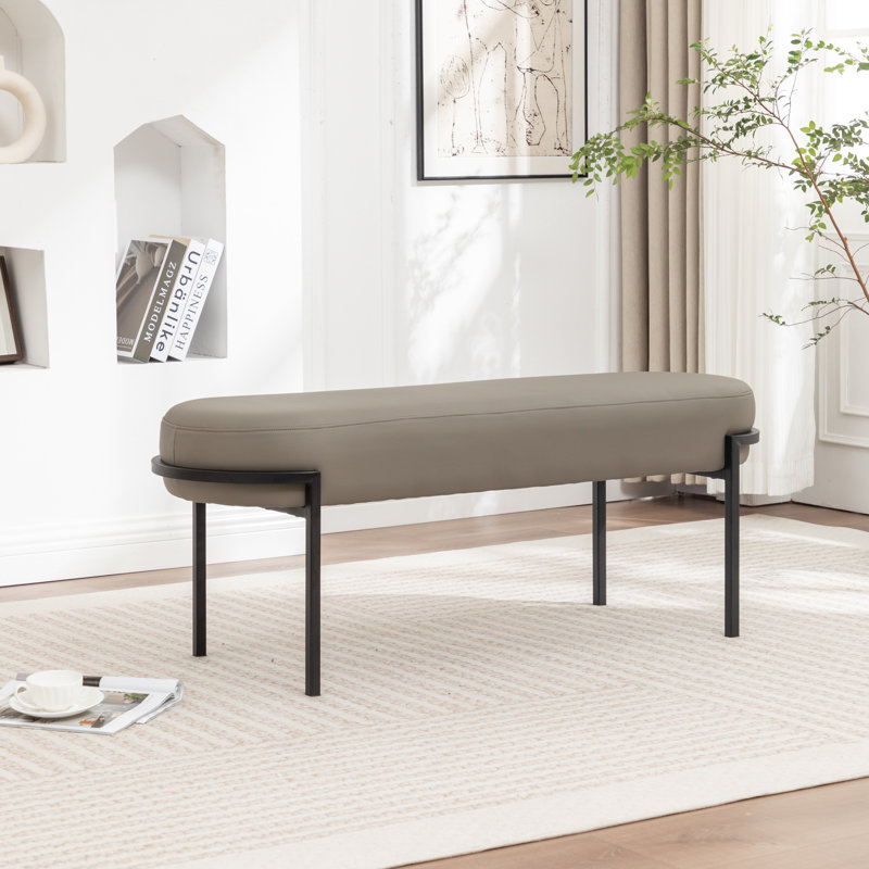 Banc rembourré Janeesha Boucle, Gris foncé
