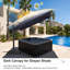 Grand parasol rectangulaire extérieur en porte-à-faux décalé en aluminium 120 po x 156 po avec base et rotation à 360 degrés-133693805