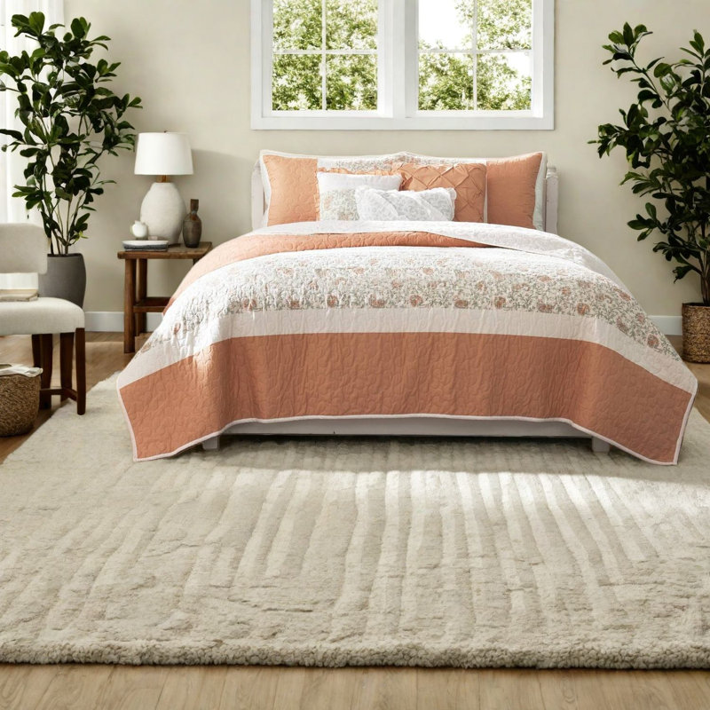 Ensemble de literie réversible en coton percale