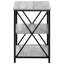 Table d'appoint contemporaine avec stratifié gris et base en métal noir pour une base moderne, optimisant l'espace idéal