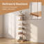 Bibliothèque échelle 6 niveaux, étagère de rangement autoportante en bois et métal