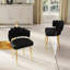 Ensemble de chaises de salle à manger élégantes en velours capitonné et dossier tressé avec pieds en métal-317598100-317598103