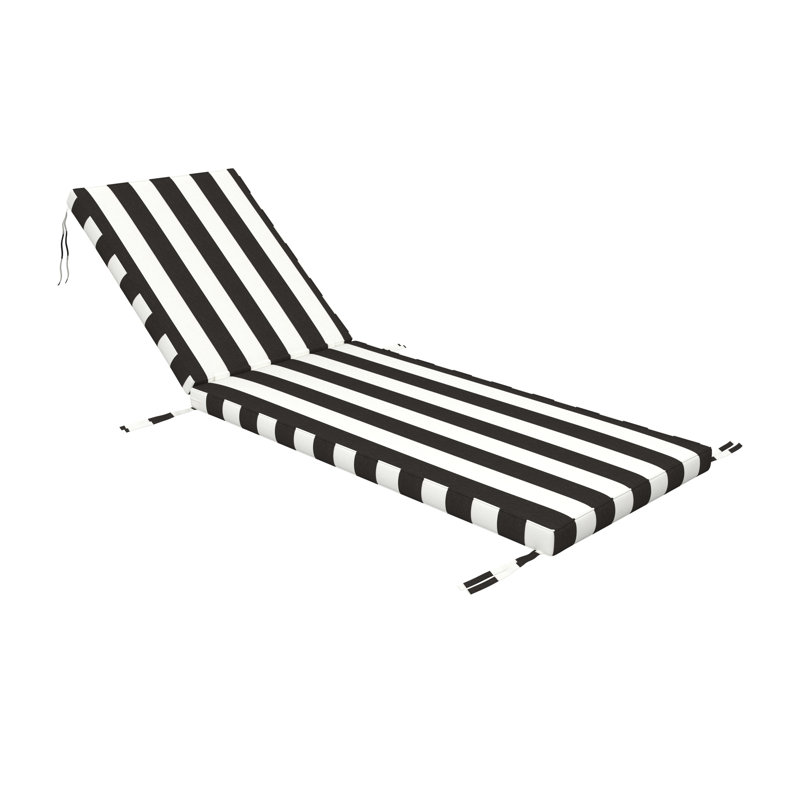 Sunbrella® Outdoor Chaise Cushion, Sunbrella® Cabana Classic Black, 23" W x 75" D
