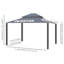 3.65 x 3m Outdoor Double-Tier Hardtop Gazebo with Aluminium Frame, Dark Grey Privacy Curtains and Mosquito Netting for Patio Backyard Use