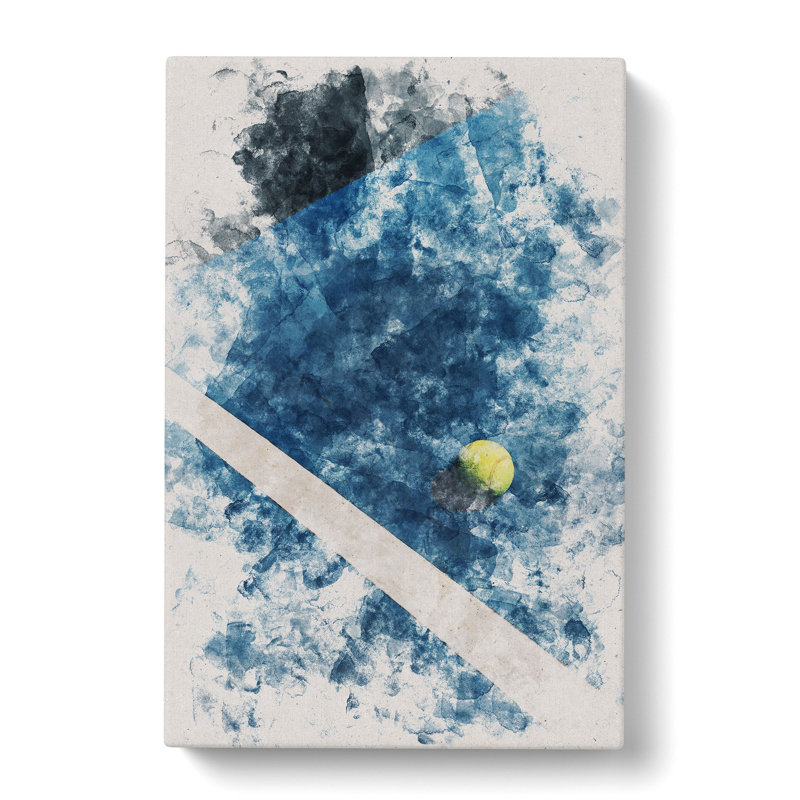 The Tennis Court Watercolour - Wrapped Canvas, 60cm H x 40cm W x 3cm D