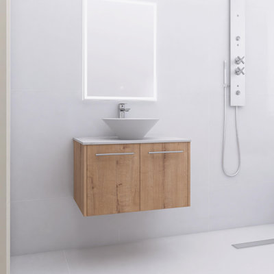 Meuble-lavabo simple 30 po avec comptoir en céramique