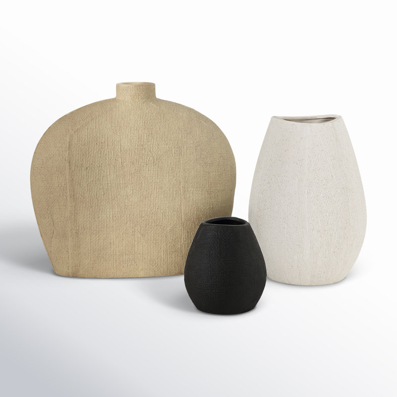 Ensemble de 3 vases en céramique Voltaire