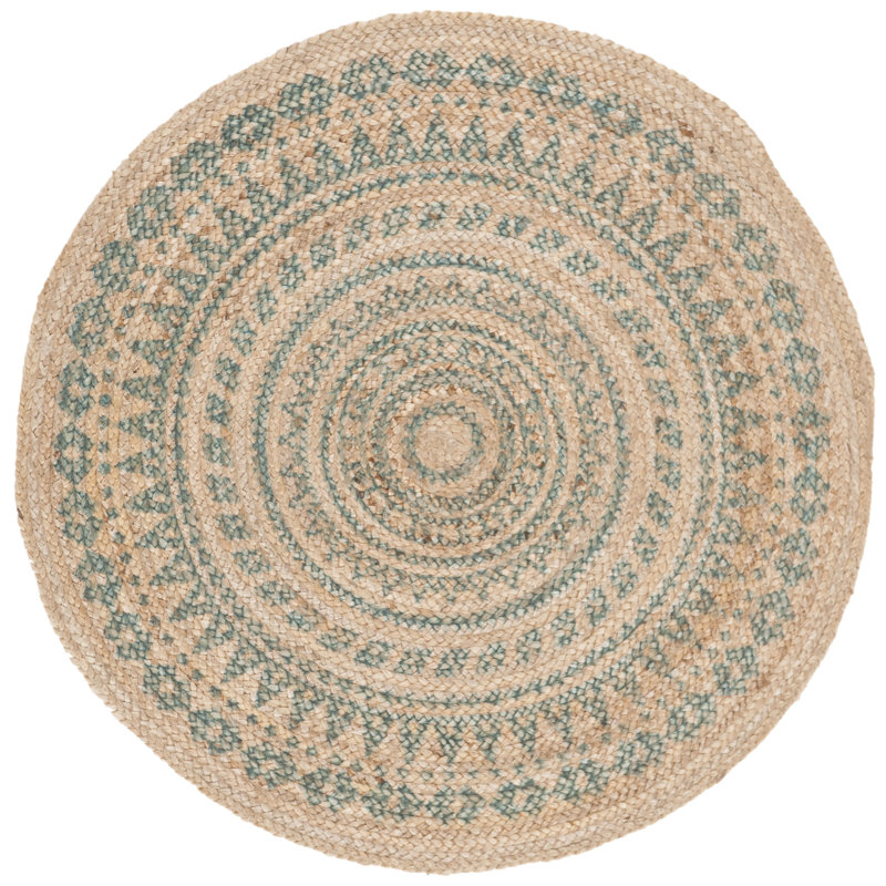 Desouza Hand Woven Jute Oriental Rug, Round 8'