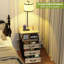 Ensemble de 2 lampes sur pied avec table d'appoint, 3 ampoules à 3 températures, 3 tiroirs et station de charge, structure en métal robuste, combinaison compacte pour la chambre à coucher, le salon, le dortoir et un appartement
