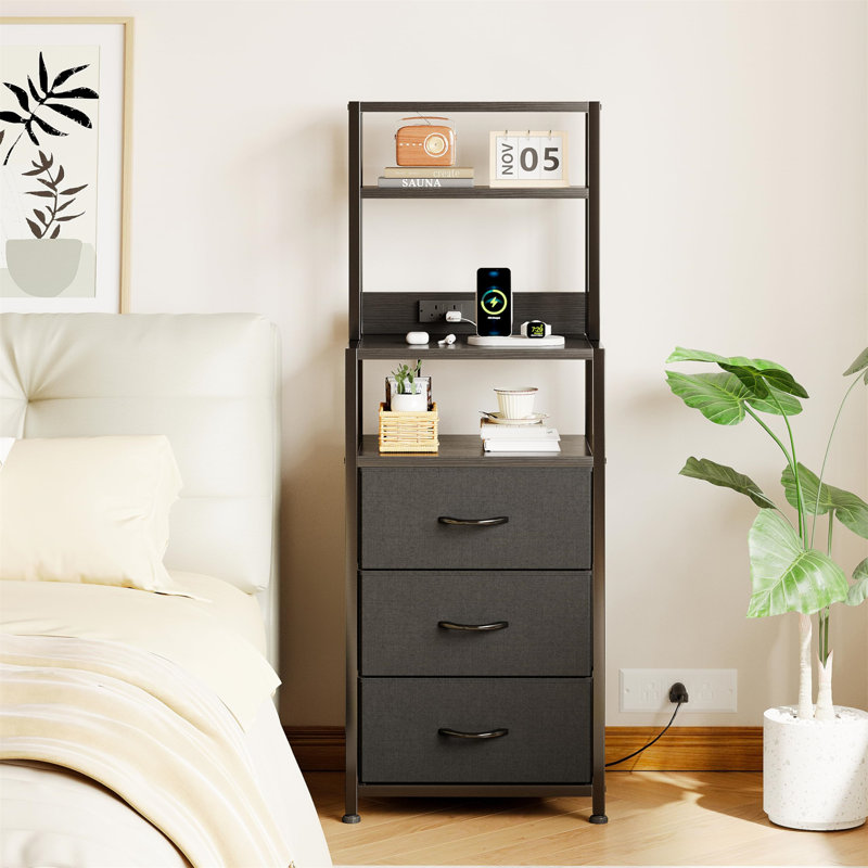 41cm W Metal Bedside Table