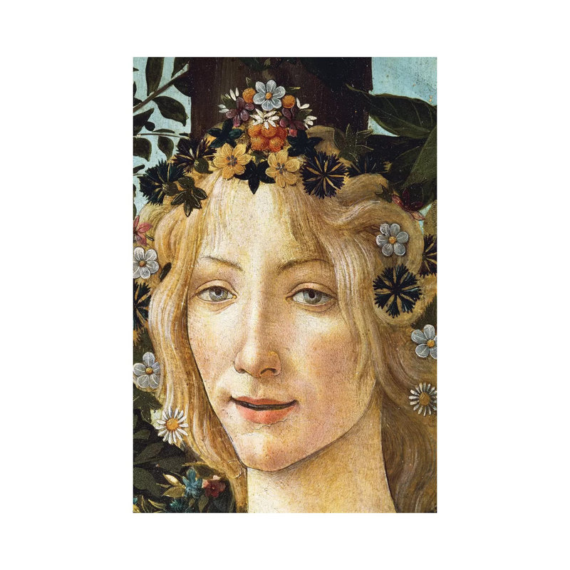 The Face Of Flora, Detail Of The Allegory Of Spring, C.1477-1490 by Sandro Botticelli - Wrapped Canvas Painting