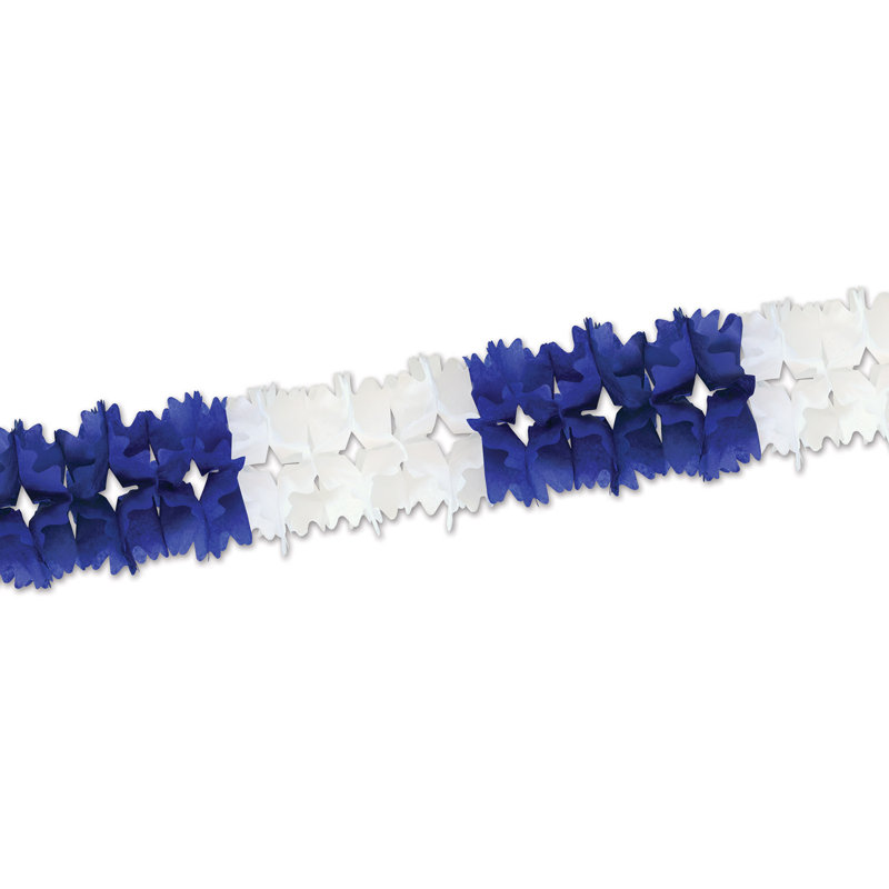 Guirlande fantaisie bleu blanc 14 pi 6 po