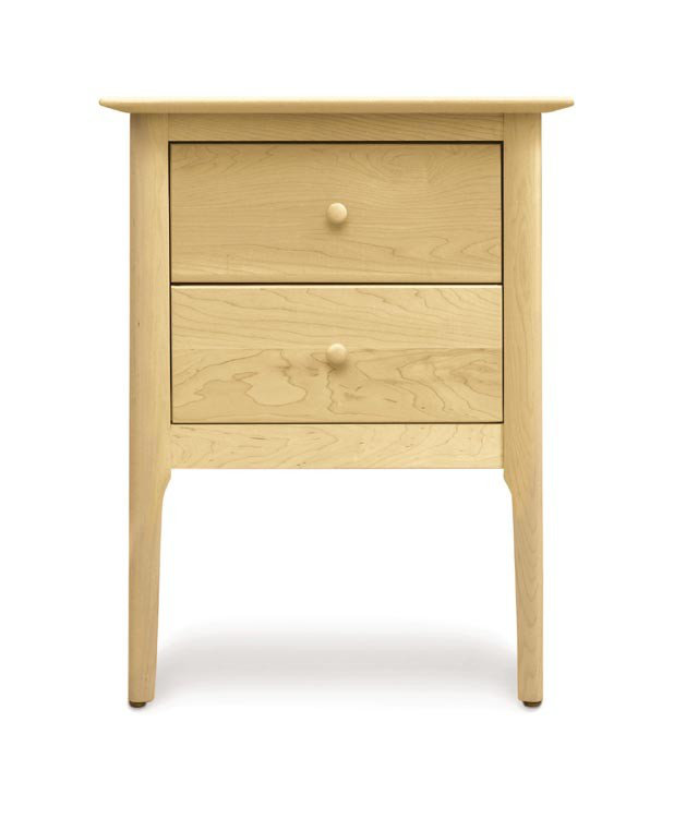 Sarah 2 - Drawer Solid Wood Nightstand, 24", Parchment Maple