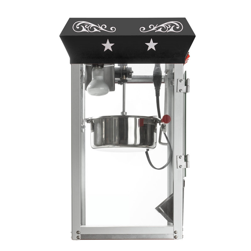Olde Midway Black Vintage-Style Tabletop Popcorn Machine with 10-Ounce Kettle