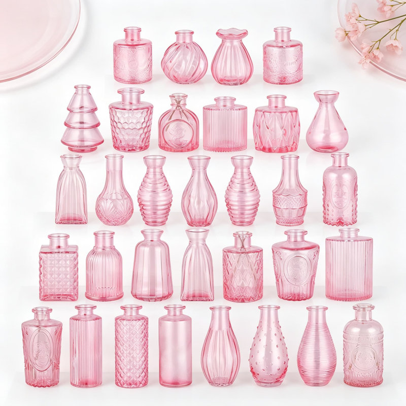 Vases à bourgeons en verre, mini vases à fleurs, vases décoratifs vintage pour centre de table, décoration de mariage et d'intérieur