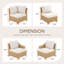 Ensemble de 8 pièces de mobilier de jardin en rotin avec coussins