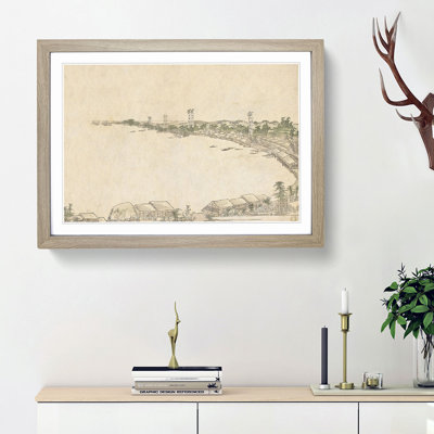 Coastline by Katsushika Hokusai - Framed Print