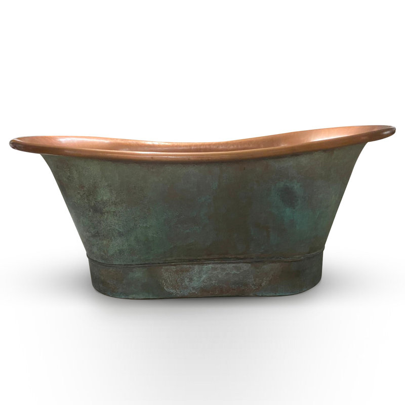 1701mm x 660mm Freestanding Soaking Copper Bathtub