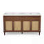 Bathroom Vanity with Double Sink ( SMC Sink ), Large Storage Space with 2 Tip-Out Trays / Flip-Out Drawers and 4 Soft Closing Doors