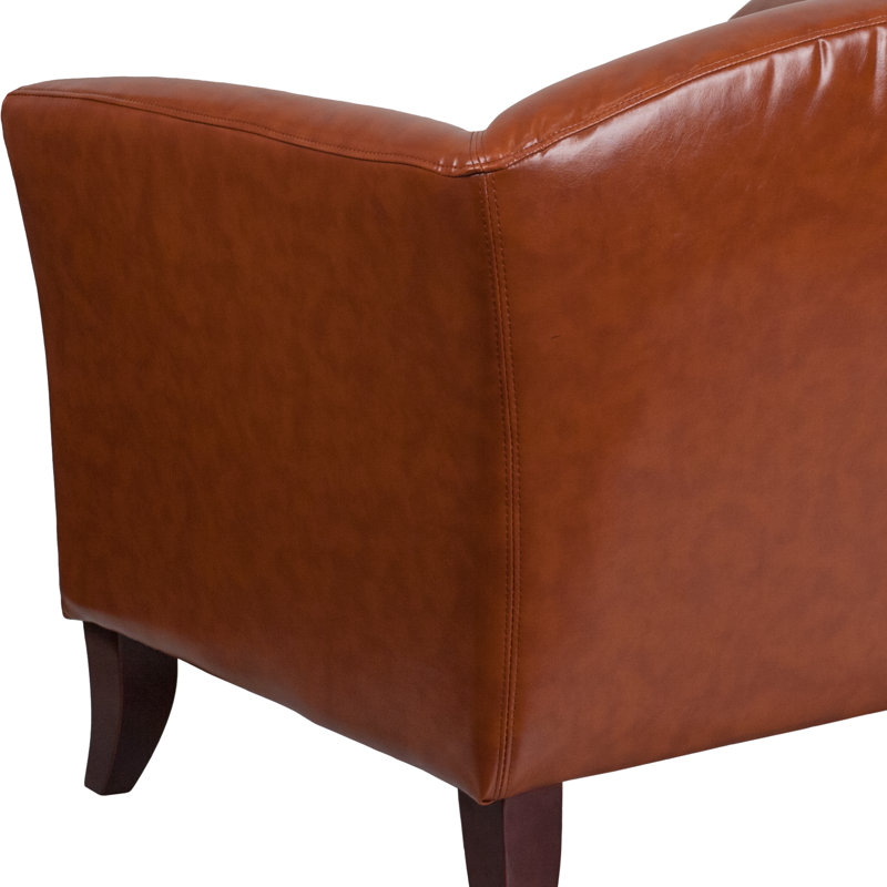 Causeuse Hercules Imperial Series LeatherSoft avec pieds en bois de cerisier, Cognac