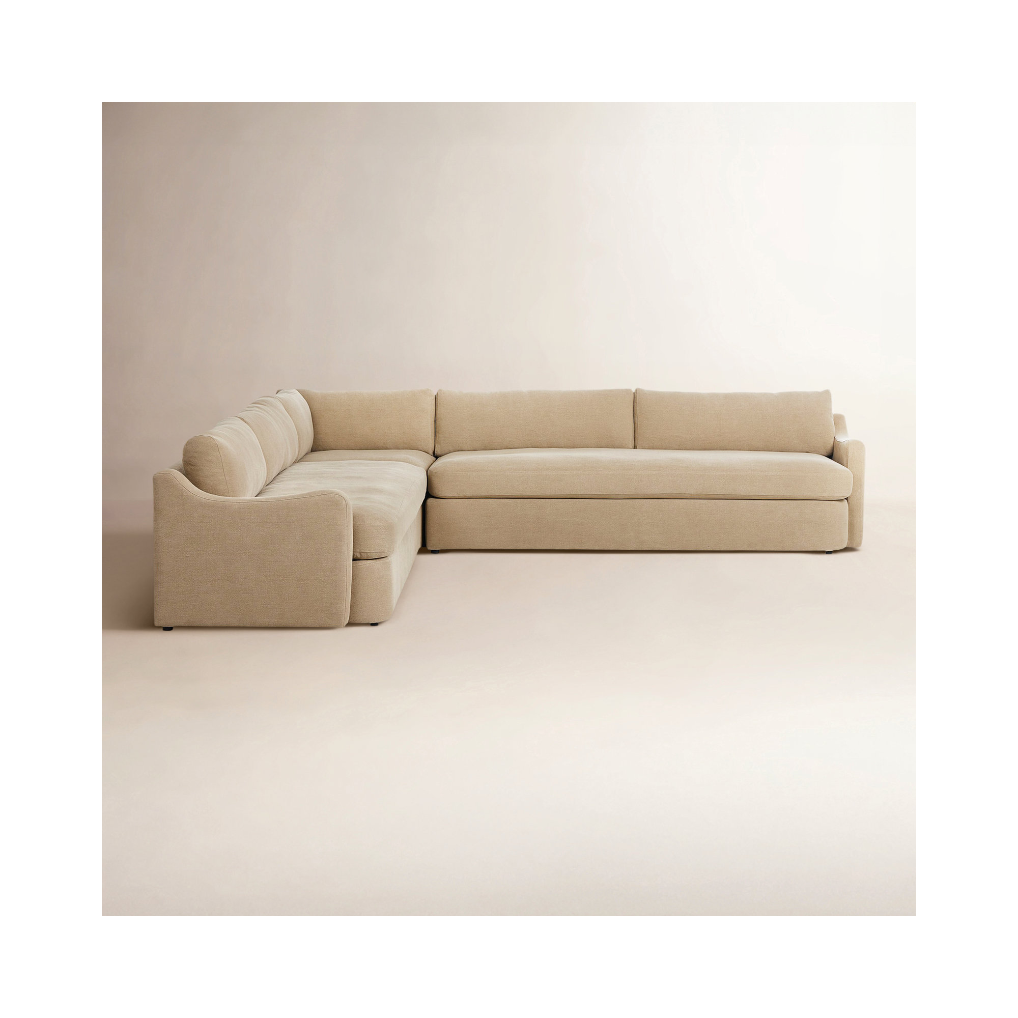 Aurelia 3-Piece Sectional, Beige LInen