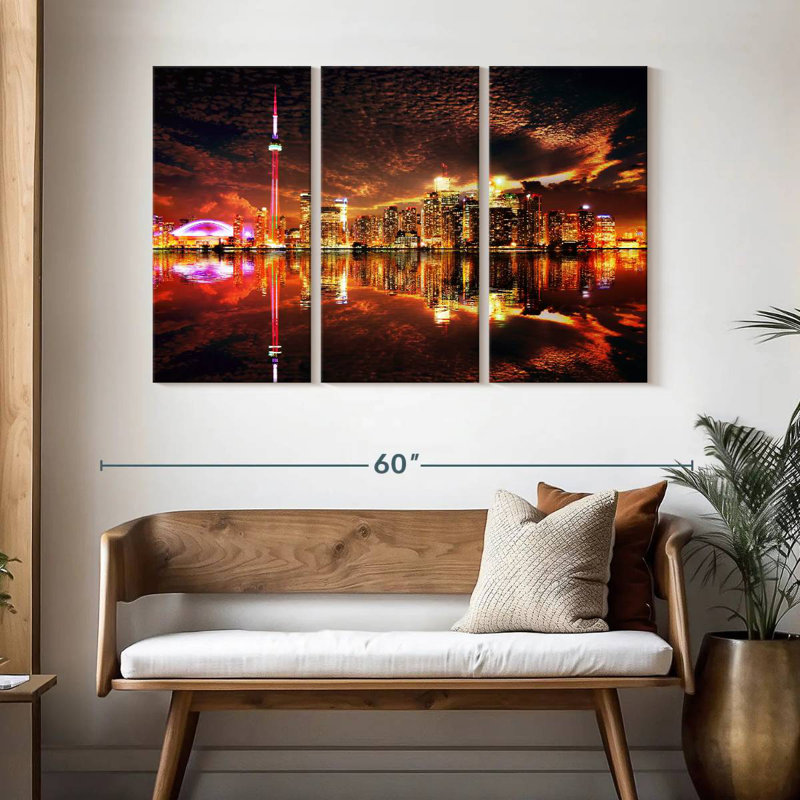 Rorry Glowing Toronto Skyline, 32" H x 50" W