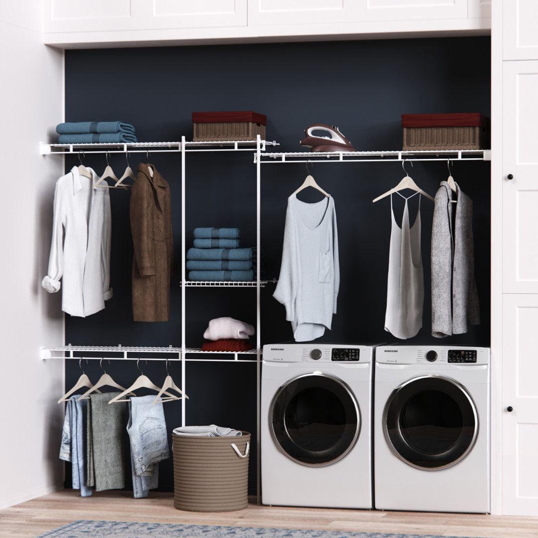Shelf & Rod Closet Or Laundry Organiser Three Levels Of Hanging By Closetmaid