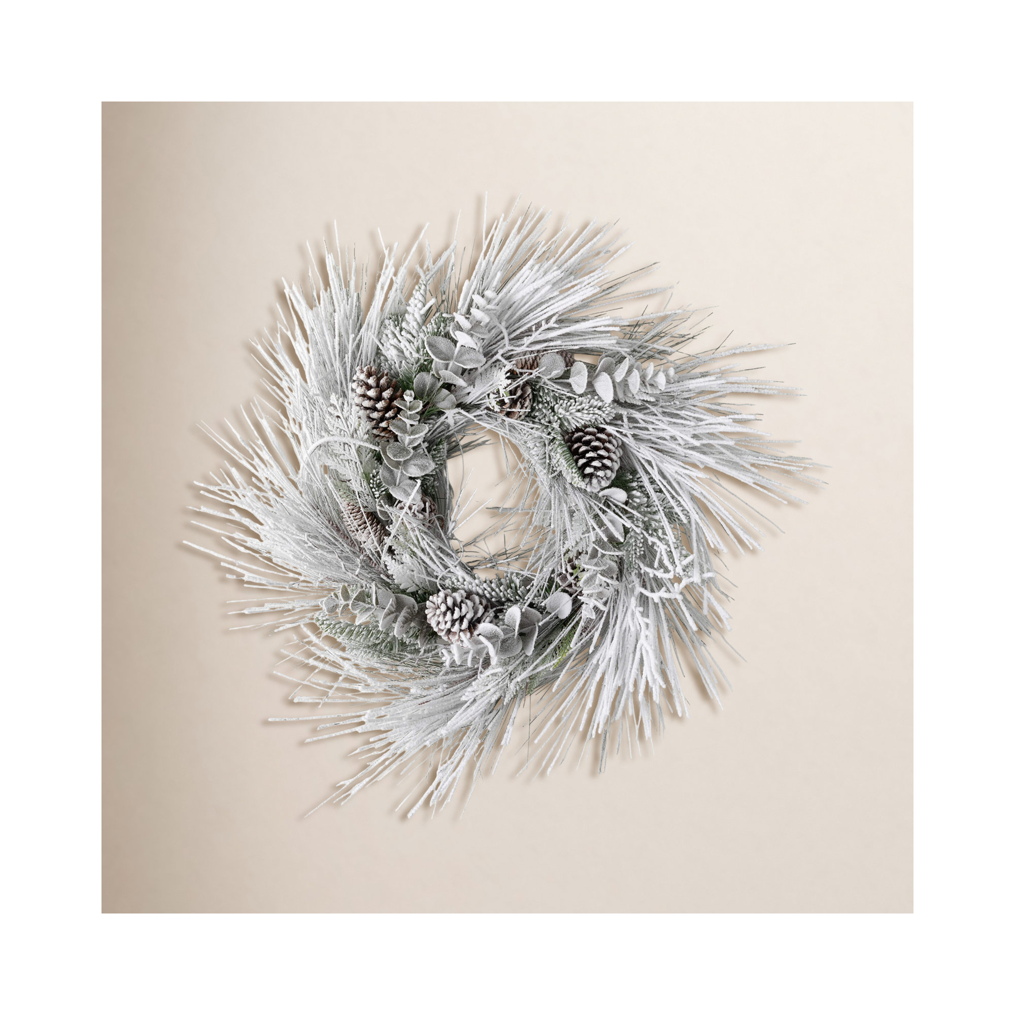 36" Artificial Heavy Flocked Christmas Wreath, Green