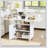 47 Inch Wood Folding Dining Table with Storage, Versatile Kitchen Island and Coffee Table, Space-Saving Design