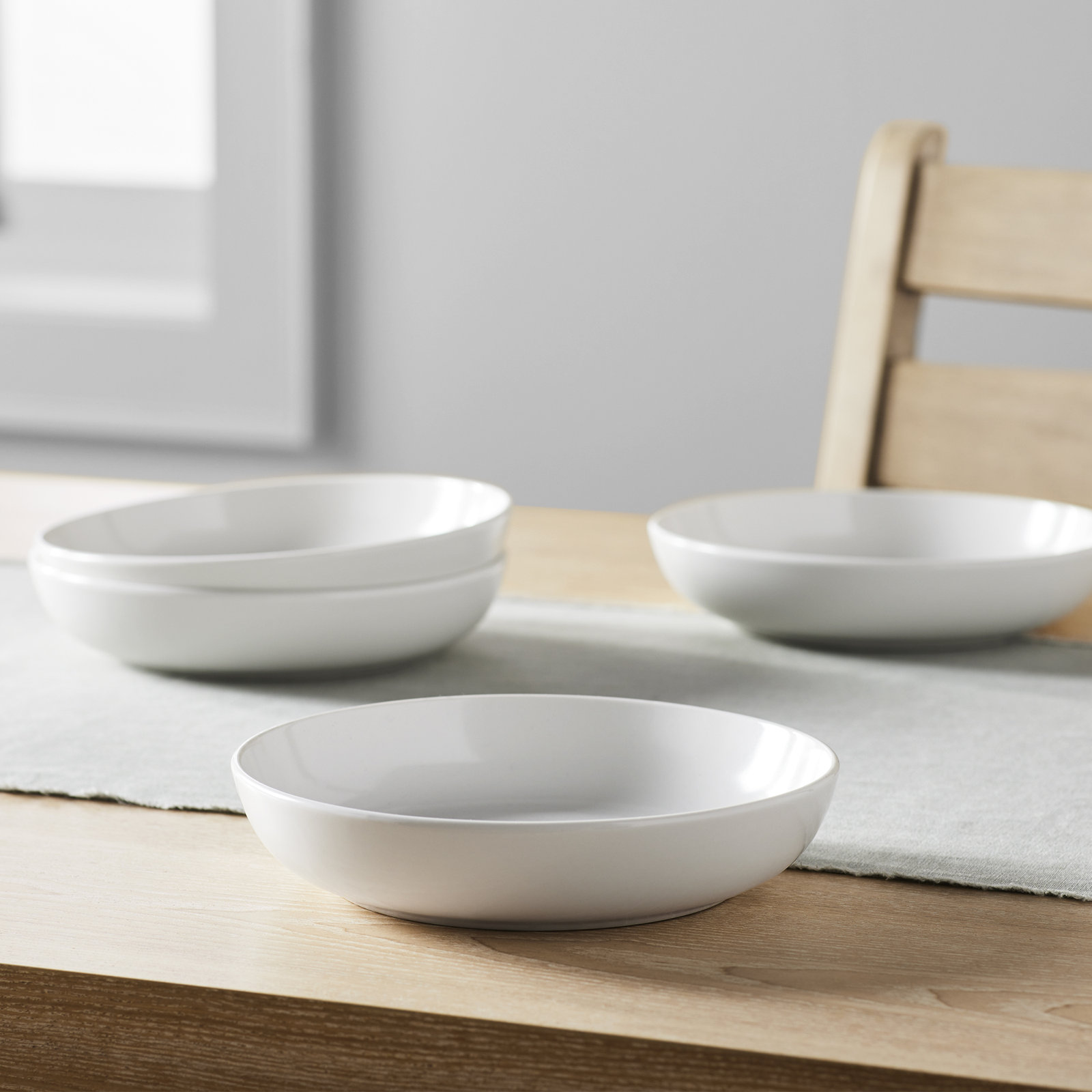 Malmesbury Universal Stoneware Pasta Bowl, White