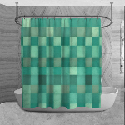 Rideau de douche à carreaux Lashari