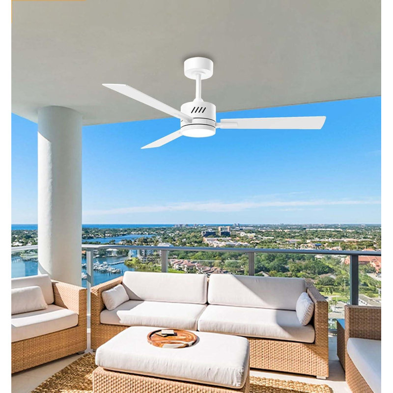 OPONL 42 Black Ceiling Fan with Light, Remote Control, Downrod Mount, Noiseless, Reversible, 6CCT, Dimmable, 6 Speeds, Timeable, Ceiling Fan with Remote Control for Bedroom, indoor/outdoor