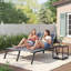 Chaise longue réglable à 5 positions, gris