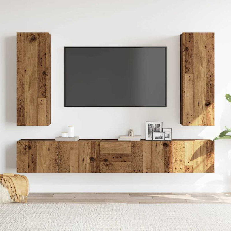 Cluff Unfinished TV Stand for TVs up to 24", Old Wood