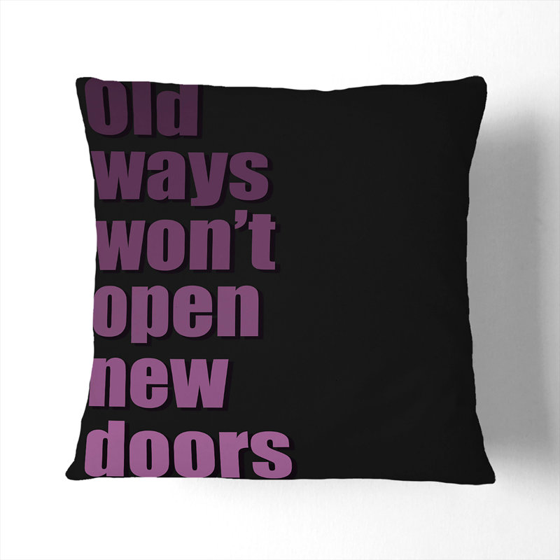 New Doors Typography Square Throw Cushion, 55cm H x 55cm W x 20cm D
